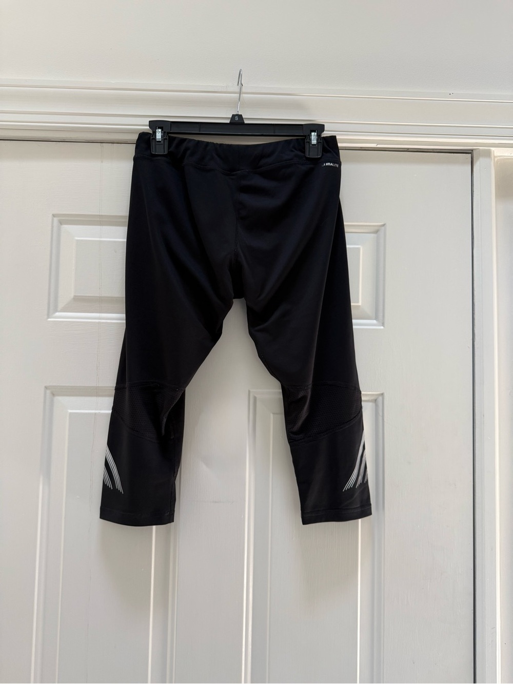 EUC Adidas Black/Silver Athletic Capris